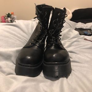 brand new platform combat boots
